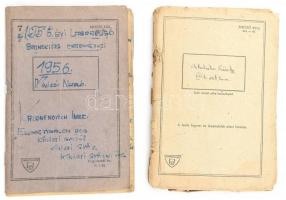 1954-1956 Magyar labdarúgásra vonatkozó, 2 db füzetbe gyűjtött lapkivágások
