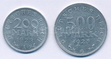 Németország / Weimari Köztársaság 1923A 200M + 500M Al T:1-,2  Germany / Weimar Republic 1923A 200 Mark + 500 Mark Al C:AU,XF
