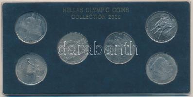 Görögország 2000. 500D Cu-Ni 2004-es Olimpiai-sorozat (6xklf) műanyag dísztokban T:1-  Greece 2000. 500 Drachmes Cu-Ni 2004 Olympic Series (6xdiff) in plastic case C:AU