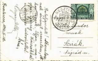 1940 Beszterce, Bistritz, Bistrita; folyópart / riverside. photo + "1940 Beszterce visszatért&q...