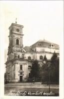 Nagykároly, Carei; Biserica rom.-cat. / Római katolikus templom / Catholic church. photo + 1940 Nagykároly visszatért So. Stpl.