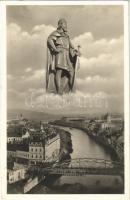 1942 Nagyvárad, Oradea; Szent László városa. Körös részlet, híd, zsinagóga / Saint Ladislaus I of Hungary, Cris riverside, bridge, synagogue (EK)