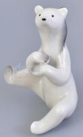 Drasche porcelán jegesmedve, kézzel festett, jelzett, hibátlan, m: 9 cm