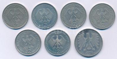 Német Szövetségi Köztársaság 1972-1992. 2M Cu-Ni (6x) + 1992A 5M T:1-,2
Federal Republic Germany 19...