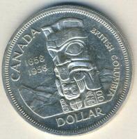 Kanada 1958. 1$ Ag "Brit-Kolumbia-Totemoszlop" T:2 apró ph.