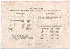 Budapest 1952. "Harmadik Békekölcsön" sorsjegy 100Ft-ról, szárazpecséttel T:III foltok, ki...