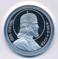 DN A legértékesebb magyar érmék - Az 1938-as Szent István 5 pengős replikája ezüstözött Cu emlékérem, COPY jelzéssel, tanúsítvánnyal (40mm) T:PP