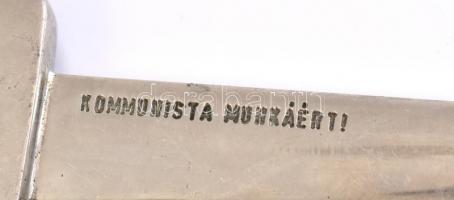 Kommunista munkáért IX. vasutas nap fa nyelű fém dísz tőr 28 cm