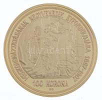 DN "A legértékesebb magyar érmék - Ferenc József 100 koronásának replikája" aranyozott Cu ...