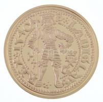 DN A legértékesebb magyar érmék - II. János Zsigmond 1540. évi aranyforintjának replikája aranyozott Cu emlékérem, COPY jelzéssel, tanúsítvánnyal (40mm) T:PP