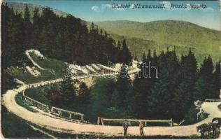 1916 Priszlop-hegység, Priszlop-hágó, Pasul Prislop (Máramaros, Maramures); Priszlopi hegyi szoros, út. Kiadja Berger Miksa 707. / Prislop mountain pass, road