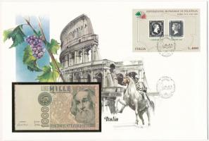 Olaszország 1982. 1000L felbélyegzett borítékban, bélyegzéssel T:I  Italy 1982. 1000 Lire in envelope with stamp and cancellation C:UNC
