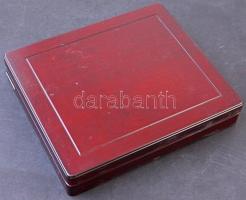 Mahagóni fa érmetartó kazetta "A legértékesebb magyar érmék" sorozat kitöltetlen tulajdono...