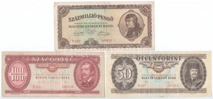 1930-1989. 8db-os magyar bankjegytétel, alacsony-, illetve palindrom sorszámmal. Benne: 1930. 100P (...