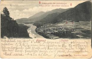 1903 Glainach, Tratten, Schiessplatz für feldmässiges Schiessen der Kärnthner Garnison / shooting field (wet damage)