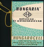 1959 Hungária Műanyag- és gumiárugyár prospektusok, egybe fűzve: Hungarocell, Pigmoplaszt, PVC.