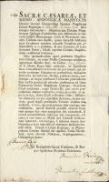 1786 Helytartótanácsi rendelet hivatalos levélként elküldve Csáky János Szepes megyei főispán, Szentiványi Bonaventura, Ürményi Bernát, a hétszemélyes tábla ülnöke és tanácsos aláírásával / Ex offo Regulation of the Austrian Reichhaltersrat / Governing council with signatures