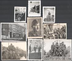 cca 1940-1945 II. világháborús katonai fotók, 9 db, 6×4,5 és 11×8,5 cm közötti méretekben