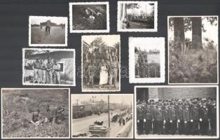 cca 1940-1945 II. világháborús katonai fotók, 10 db, 6×4,5 és 13,5×9 cm közötti méretekben
