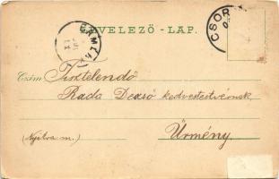 1901 Csorna, Sugár villa, Takarékpénztár, Berger Testvérek, Hirsch Jakab üzlete. Gantz József kiadás...