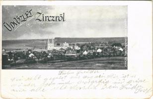 1901 Zirc, látkép. Maudausz János kiadása (EM)
