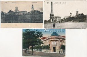 Győr - 3 db régi képeslap / 3 pre-1945 postcards