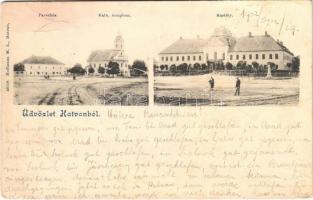 1902 Hatvan, Római katolikus templom, Parókia, Grassalkovich kastély. Hoffmann M. L. kiadása (EB)