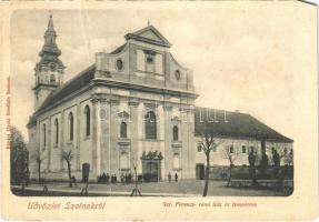 1903 Szolnok, Szent Ferenc rendház és temploma. Ragács Gyula felvétele (EM)