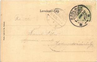 1904 Szolnok, Városháza, piac, Sebők Nándor, Konsitzky György, Fuchs Lipót és Fia üzlete és saját ki...