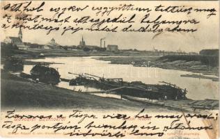 1904 Szolnok, Tiszai részlet, templomok, zsinagóga. Szigeti H. udvari fényképész kiadása (fl)