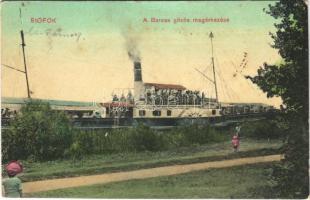 1912 Siófok, Baross gőzös megérkezése (fl)