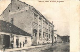 1914 Kaposvár, Ferenc József szálloda és étterem, Polgár József cipész üzlete (kis szakadás / small tear)