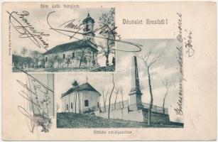 1905 Ercsi, Római katolikus templom, Eötvös emlékszobor. Déri János és fia kiadása