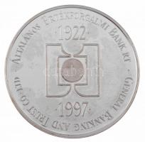 Fritz Mihály (1947-) / Szabó Géza (1939-) 1997. "75 éves az ÁÉB Bank Rt." Ag emlékérem ere...