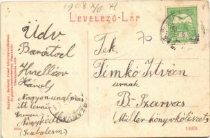 Nagykálló, Fő tér, Sárkány József könyvnyomdája és papírkereskedése, Liszer P., Borsy Gyula, dohány ...