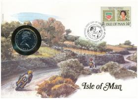 Man-sziget 1984. 10p Cu-Ni felbélyegzett borítékban, bélyegzéssel T:1 Isle of Man 1984. 10 Pence Cu-Ni in envelope with stamp and cancellation C:UNC