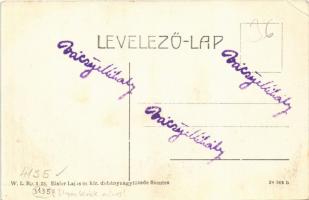 Szentes, Kossuth utca, templom, lovaskocsi. W.L. Bp. 3135. (?) Eisler Lajos kiadása (EK)