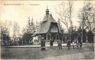 1910 Marosvásárhely, Targu Mures; tenisz pálya. Porjes S. Sándor kiadása / tennis court
