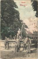 1911 Eperjes, Presov; Neptun csatorna. Elsasz & Schlenger 681. / fountain (EK)