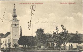 1912 Újbars, Novy Tekov; utca, református templom / street, Calvinist church