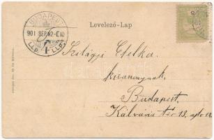 1901 Selmecbánya, Schemnitz, Banská Stiavnica; Honvéd szobor. Joerges özv. és fia, montázs magyar zá...