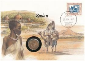 Szudán 1972-1973. 5m Br felbélyegzett borítékban, bélyegzéssel T:1 Sudan 1972-1973. 5 Millim Br in envelope with stamp and cancellation C:UNC