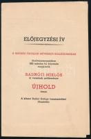 1935 Előjegyzési ív Radnóti Miklós Újhold című kötetére