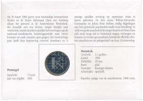 Hollandia 1992. 2 1/2G Cu-Ni "Beatrix", "25. házassági évforduló" felbélyegzett,...