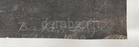 Batári László (1920-1997): Női portré, 1949. Szén, papír. Jelzett. Üvegezett, kissé kopott fa keretb...