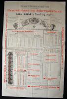 cca 1890 Pozsonyi Selyem és gyapjúgyár szép árjegyzéke / Nice price-list of silk factory in Bratislava 30x50 cm