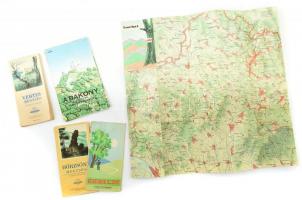 cca 1973-1981 Vegyes modern turista térkép tétel, 6 db, A Bakony a keleti- és a nyugati rész, Cserhát, Gerecse, Vértes, Börzsöny.