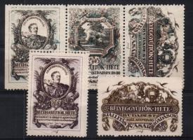 Levélzárók 1922 Bélyeggyűjtők hete egy oldalon fogazatlan