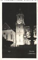 1937 Pozsony, Pressburg, Bratislava; Városháza este / town hall at night