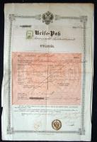 1857 Útlevél  6 kr CM illetékbélyeggel Körmöcbánya / Passport Kremnica